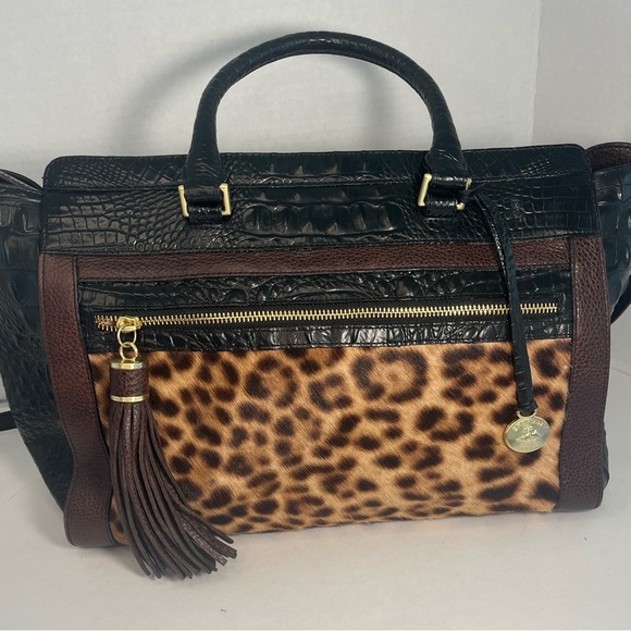 Brahmin Handbags - Brahmin Anna Satchel in Leopard Camel